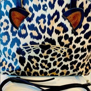 LIKE NEW Kate Spade Leopard Cat Handbag/Crossbody - 12"x9"